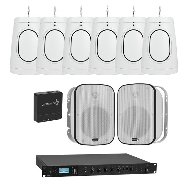 Main product image for Commercial Eight Speaker Sound System for Small Cafe Bar Restaurant Brewery Starter Package with FREE Wi-Fi Streamer White300-6650